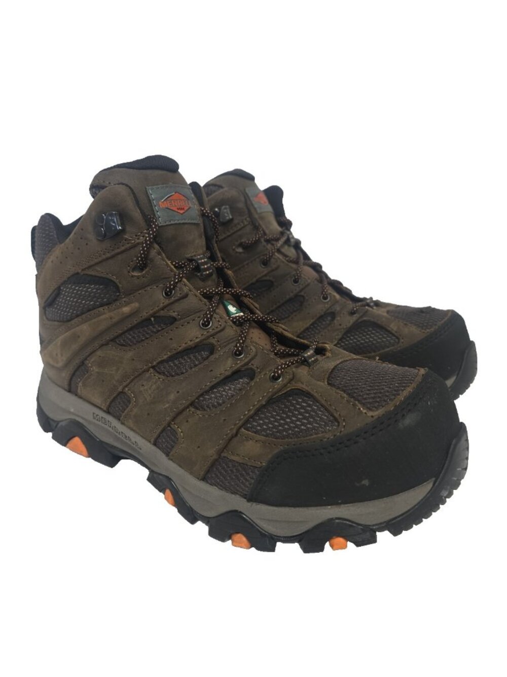 Merrell Mens Moab 2 Ventilator Mid Waterproof Comp Toe CSA Work Boot Brown 11W